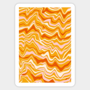 Retro Liquid Swirl Abstract Pattern. Hippie trippy swirl 70s. Sticker